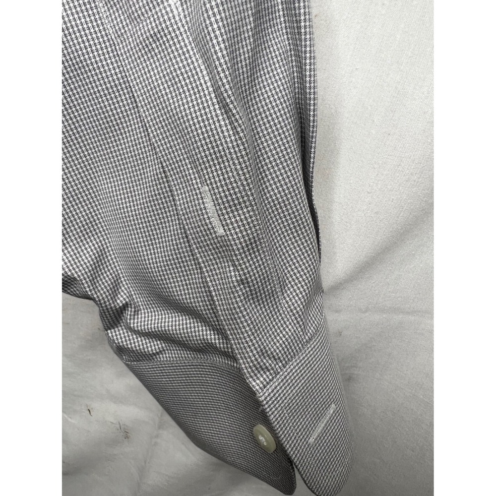 Roundtree & Yorke Gold Label Mens Fitted Dress Shirt Grey 80s Non-Iron 17 35 - Picture 6 of 6